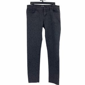 Womens Black Damask Pattern Skinny Jeans XXI Premium Size 28 9966 Mid Rise